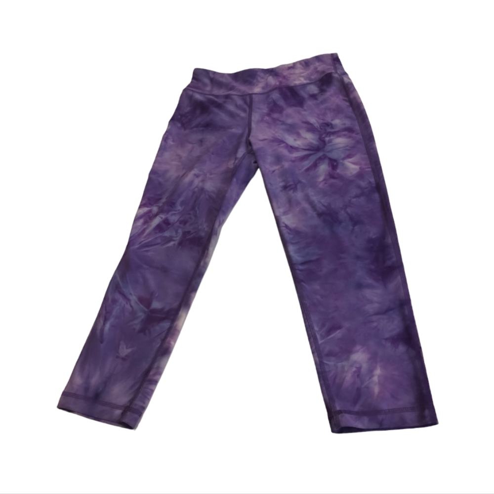 Vogo Athletica Women Medium purple Tie Dye Yoga Capri Athletic Leggings Pants